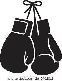boxing gloves vector silhouette on white background