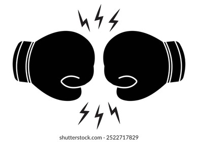 Boxing gloves vector, silhouette, symbol. Boxing gloves icon, vector silhouette design. Boxing gloves vector design for logo, app and website. Vector illustration.