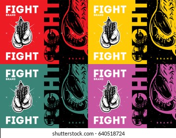 Boxing gloves in vintage style. Vector illustration