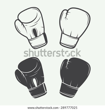 Boxing gloves in vintage style. Vector illustration