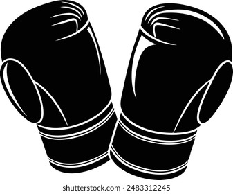 Boxing Gloves.Vector Illustration ready for vinyl cutting on white background.