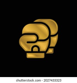 Boxing gold plated metalic icon or logo vector