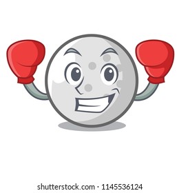 Boxing golf ball character cartoon