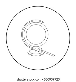 Boxing gong icon in outline style isolated on white background. Boxing symbol stock vector illustration.