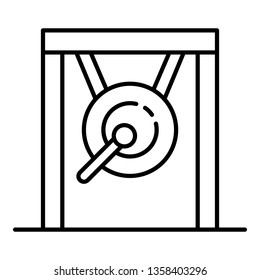 Boxing gong icon. Outline boxing gong vector icon for web design isolated on white background