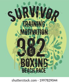 survıvor boxing grapihc desing vector art