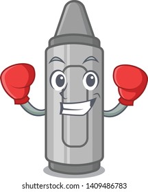 Boxing grey crayon isolated cartoon