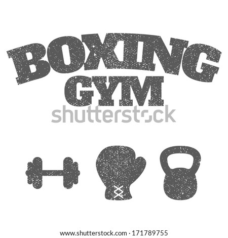 A boxing gym themed vector icon set