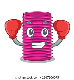 Boxing hair curlers isolated on a mascot