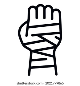 Boxing hand icon. Outline Boxing hand vector icon for web design isolated on white background