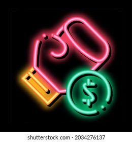 Boxing Hand Sign Betting And Gambling neon light sign vector. Glowing bright icon sign. transparent symbol illustration