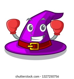 Boxing with hat in the shape mascot