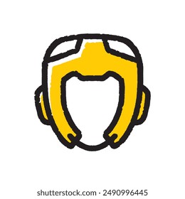 Boxing head guard doodle icon