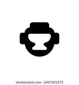 Boxing Headgear. Taekwondo Helmet flat vector icon. Simple solid symbol isolated on white background