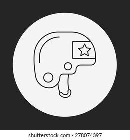 boxing headguard line icon