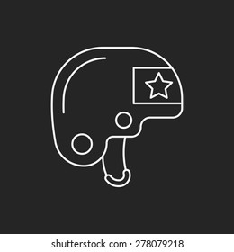 boxing headguard line icon
