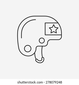 boxing headguard line icon