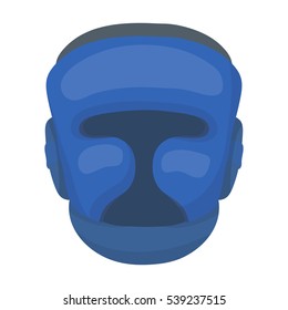 Boxing helmet icon in cartoon style isolated on white background. Boxing symbol stock vector illustration.