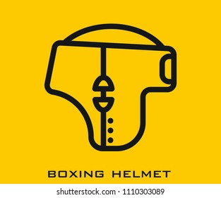 Boxing helmet icon signs