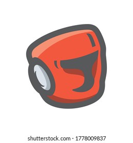 Boxing Helmet red Vector icon Cartoon illustration
