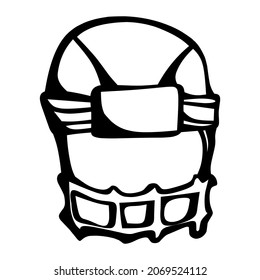 boxing helmet of sport hand drawn illustration