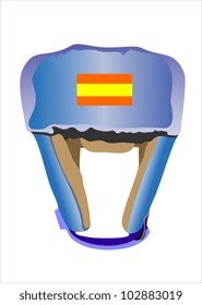Boxing helmet under the white background