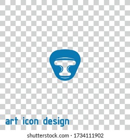 boxing helmet vector icon on isolated background