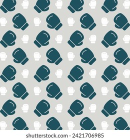 Boxing icon blue repeating trendy pattern colorful vector illustration background