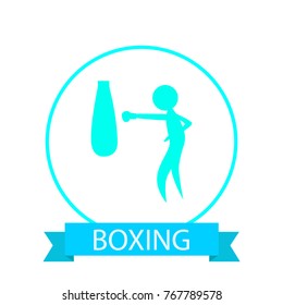 boxing icon flat color