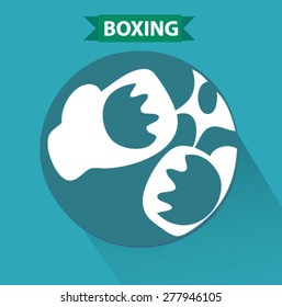 icono de boxeo en diseño plano 