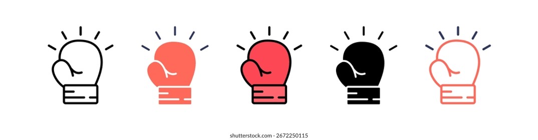 Boxing Icon Multiple Vector Illustration