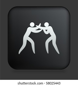 Boxsymbol auf Square Black Internet Button Original Illustration