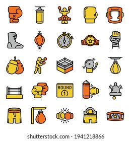 Boxing icon. Outline boxing vector icon for web design isolated on white background