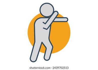 boxing icon. people are hitting. icon related to sport, gym. flat line icon style. element illustration.