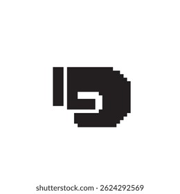 boxing icon pixel art, vector illustration on isolated background.
