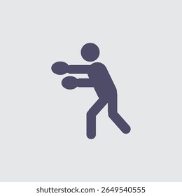 A boxing icon presents a strong pose showcasing a powerful sport with discipline, strength, and fighting skills.