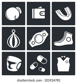 Boxing icon set