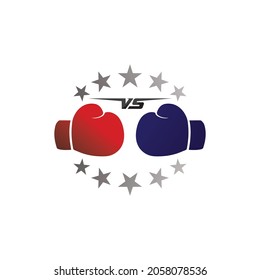 Boxing icon set and boxer design illustration symbol of fighter