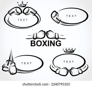 Boxing icon set. Collection element boxing. Vector