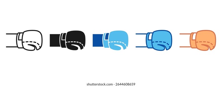 Boxing Icon Set Multiple Style Collection