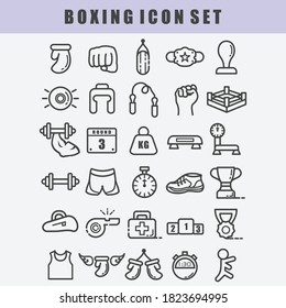 boxing icon set vector art