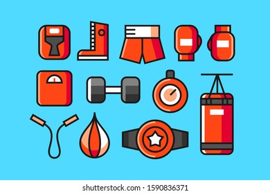 Boxing icon set vector design