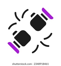Boxing icon solid purple black sport illustration vector element and symbol perfect.