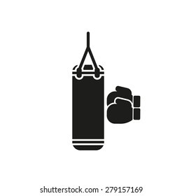 The boxing icon. Sport symbol. Flat Vector illustration