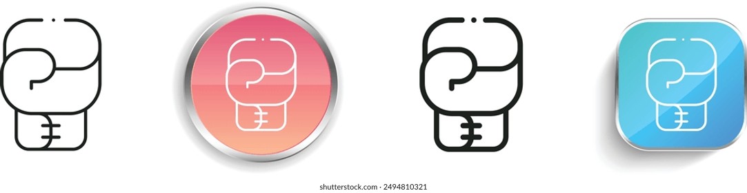 boxing icon. Thin Linear, Regular and Button Style Design Isolated On White Background