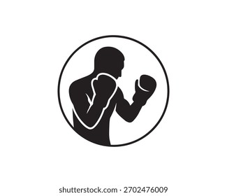 Ilustración de diseño de Vector de icono de boxeo.