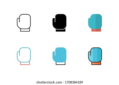 boxing icon vector illustration with different style design. isolated on white background