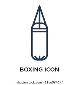 Boxing icon vector isolated on white background, Boxing transparent sign , thin pictogram or outline symbol design in linear style