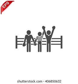 boxing icon, vector  boxing ring, isolated winner of a boxing match