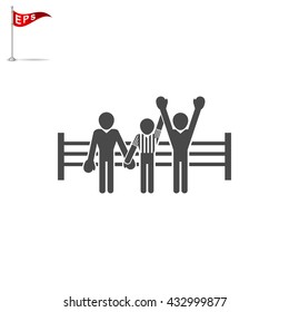 boxing icon, vector  boxing ring, isolated winner of a boxing match